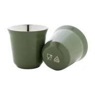   Set 2 cani espresso, 80 ml, 2509E17513, Everestus, 133x66x66 mm, Otel, Verde