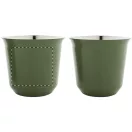 Set 2 cani espresso, 80 ml, 2509E17513, Everestus, 133x66x66 mm, Otel, Verde