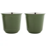   Set 2 cani espresso, 80 ml, 2509E17513, Everestus, 133x66x66 mm, Otel, Verde