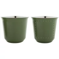   Set 2 cani espresso, 80 ml, 2509E17513, Everestus, 133x66x66 mm, Otel, Verde