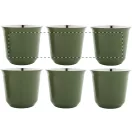 Set 2 cani espresso, 80 ml, 2509E17513, Everestus, 133x66x66 mm, Otel, Verde