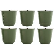   Set 2 cani espresso, 80 ml, 2509E17513, Everestus, 133x66x66 mm, Otel, Verde