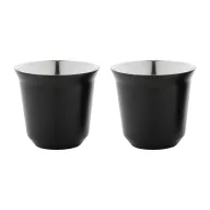   Set 2 cani espresso, 80 ml, 2509E17511, Everestus, 133x66x66 mm, Otel, Negru