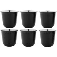   Set 2 cani espresso, 80 ml, 2509E17511, Everestus, 133x66x66 mm, Otel, Negru