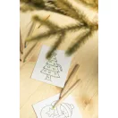 Set de colorat cu design de Craciun, 2509E17623, Everestus, 73x89x15 mm, Lemn, Hartie, Natur