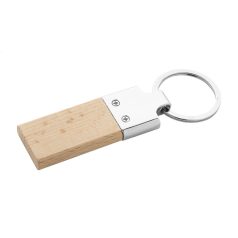   Breloc, 2509E17692, Everestus, 24x69x7 mm, Metal, Lemn, Natur