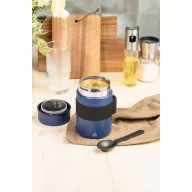   Caserola pentru pranz, Everestus, 2610E17372, 450 ml, Ø85x148 mm, Otel inoxidabil, Polipropilena, Albastru Dark