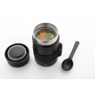   Termos pentru alimente cu lingura, 450 ml, 2509E17718, Everestus, Ø85x148 mm, Otel, Polipropilena, Negru