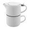 Set ceainic, 430 ml, 2509E17600, Everestus, Ø160x150 mm, Ceramica, Otel, Alb