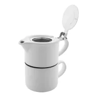   Set ceainic, 430 ml, 2509E17600, Everestus, Ø160x150 mm, Ceramica, Otel, Alb