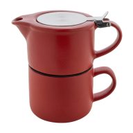   Set ceainic, 430 ml, 2509E17599, Everestus, Ø160x150 mm, Ceramica, Otel, Rosu