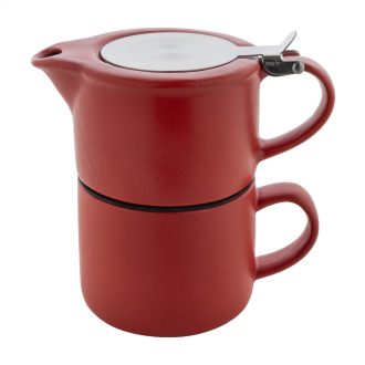   Set ceainic, 430 ml, 2509E17599, Everestus, Ø160x150 mm, Ceramica, Otel, Rosu