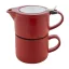 Set ceainic, 430 ml, 2509E17599, Everestus, Ø160x150 mm, Ceramica, Otel, Rosu