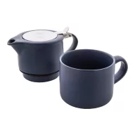   Set ceainic, 430 ml, 2509E17597, Everestus, Ø160x150 mm, Ceramica, Otel, Albastru dark