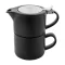 Set ceainic, 430 ml, 2509E17596, Everestus, Ø160x150 mm, Ceramica, Otel, Negru