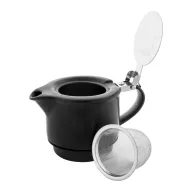   Set ceainic, 430 ml, 2509E17596, Everestus, Ø160x150 mm, Ceramica, Otel, Negru