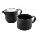 Set ceainic, 430 ml, 2509E17596, Everestus, Ø160x150 mm, Ceramica, Otel, Negru