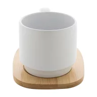   Cana 220 ml, 2509E17647, Everestus, Ø77x70 mm, Ceramica, Bambus, Alb