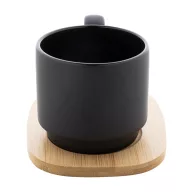   Cana 220 ml, 2509E17646, Everestus, Ø77x70 mm, Ceramica, Bambus, Negru