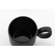   Cana 220 ml, 2509E17646, Everestus, Ø77x70 mm, Ceramica, Bambus, Negru