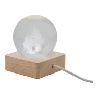   Glob decorativ de Craciun, 2509E17452, Everestus, 60x60x75 mm, Sticla, Lemn, Transparent, Natur