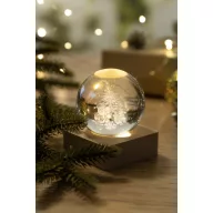   Glob decorativ de Craciun, 2509E17452, Everestus, 60x60x75 mm, Sticla, Lemn, Transparent, Natur