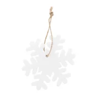   Ornament fulg de zapada pentru bradul de Craciun, 2509E17629, Everestus, Ø90x3 mm, Poliester, Iuta, Alb