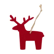   Ornament ren pentru bradul de  Craciun, 2509E17627, Everestus, 85x90x3 mm, Poliester, Iuta, Rosu