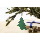 Ornament brad Craciun, 2509E17628, Everestus, 85x88x3 mm, Poliester, Iuta, Rosu