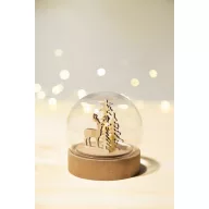   Glob decorativ cu design de Craciun, 2509E17927, Everestus, Ø75x80 mm, Lemn, Natur