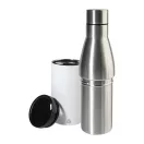Sticla de apa, Everestus, 2610E18373, 350 ml, Ø71x270 mm, Otel inoxidabil, Polipropilena, Alb