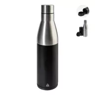   Sticla de apa, Everestus, 2610E18372, 350 ml, Ø71x270 mm, Otel inoxidabil, Polipropilena, Negru