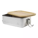 Caserola pentru alimente, 750 ml, Everestus, 2601E15129, 170x119x57 mm, Otel, Bambus, Argintiu, Natur
