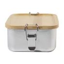 Caserola pentru alimente, 750 ml, Everestus, 2601E15129, 170x119x57 mm, Otel, Bambus, Argintiu, Natur