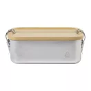 Caserola pentru alimente, 750 ml, Everestus, 2601E15129, 170x119x57 mm, Otel, Bambus, Argintiu, Natur