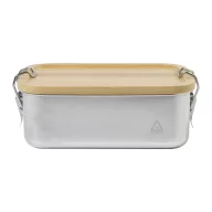   Caserola pentru alimente, 750 ml, Everestus, 2601E15129, 170x119x57 mm, Otel, Bambus, Argintiu, Natur