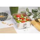 Caserola pentru alimente, 750 ml, Everestus, 2601E15129, 170x119x57 mm, Otel, Bambus, Argintiu, Natur