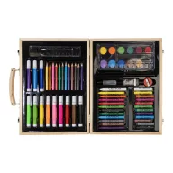   Set de desen si colorat, 66 piese, Everestus, 2601E14979, 289x215x42 mm, Lemn, Natur