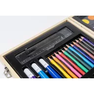   Set de desen si colorat, 66 piese, Everestus, 2601E14979, 289x215x42 mm, Lemn, Natur