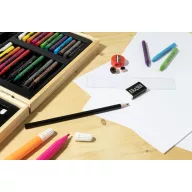   Set de desen si colorat, 66 piese, Everestus, 2601E14979, 289x215x42 mm, Lemn, Natur