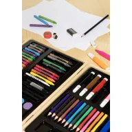   Set de desen si colorat, 66 piese, Everestus, 2601E14979, 289x215x42 mm, Lemn, Natur