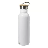   Sticla de apa 750 ml, Everestus, 2601E15143, Ø69x252 mm, Otel, Bambus, Alb