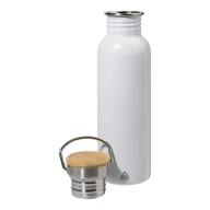   Sticla de apa 750 ml, Everestus, 2601E15143, Ø69x252 mm, Otel, Bambus, Alb