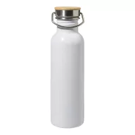   Sticla de apa 750 ml, Everestus, 2601E15143, Ø69x252 mm, Otel, Bambus, Alb