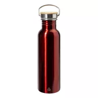   Sticla de apa 750 ml, Everestus, 2601E15141, Ø69x252 mm, Otel, Bambus, Rosu