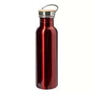   Sticla de apa 750 ml, Everestus, 2601E15141, Ø69x252 mm, Otel, Bambus, Rosu