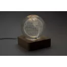 Glob cu lumina led, Everestus, 2601E15113, 60x70x60 mm, Lemn, Sticla, Transparent