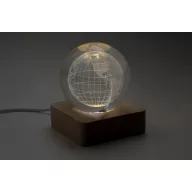   Glob cu lumina led, Everestus, 2601E15113, 60x70x60 mm, Lemn, Sticla, Transparent