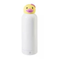   Sticla termos ratusca pentru copii, Everestus, 2610E19380, 500 ml, Ø73x225 mm, Otel inoxidabil, Alb, Galben