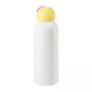 Sticla termos ratusca pentru copii, Everestus, 2610E19380, 500 ml, Ø73x225 mm, Otel inoxidabil, Alb, Galben